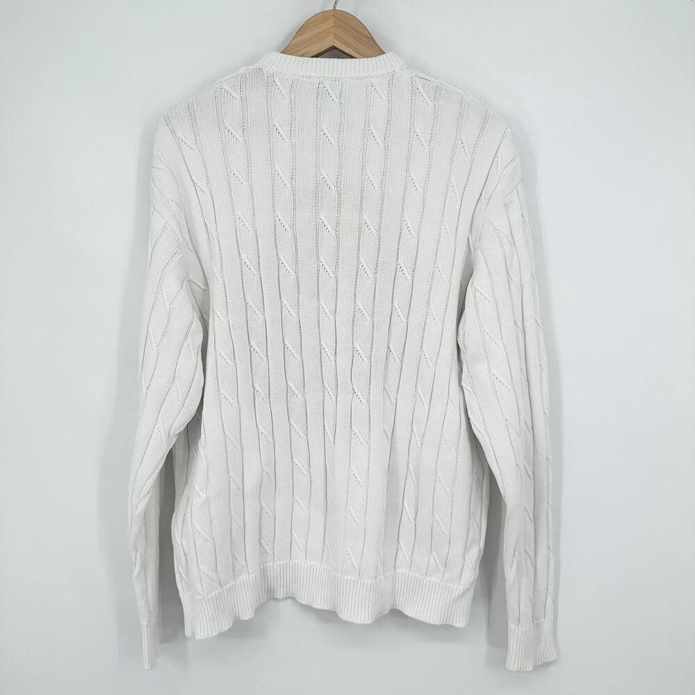 Joshua Sanders x Smiley Unisex Smile Chunky Cable Knit Sweater Crew Neck, White - Picture 9 of 14